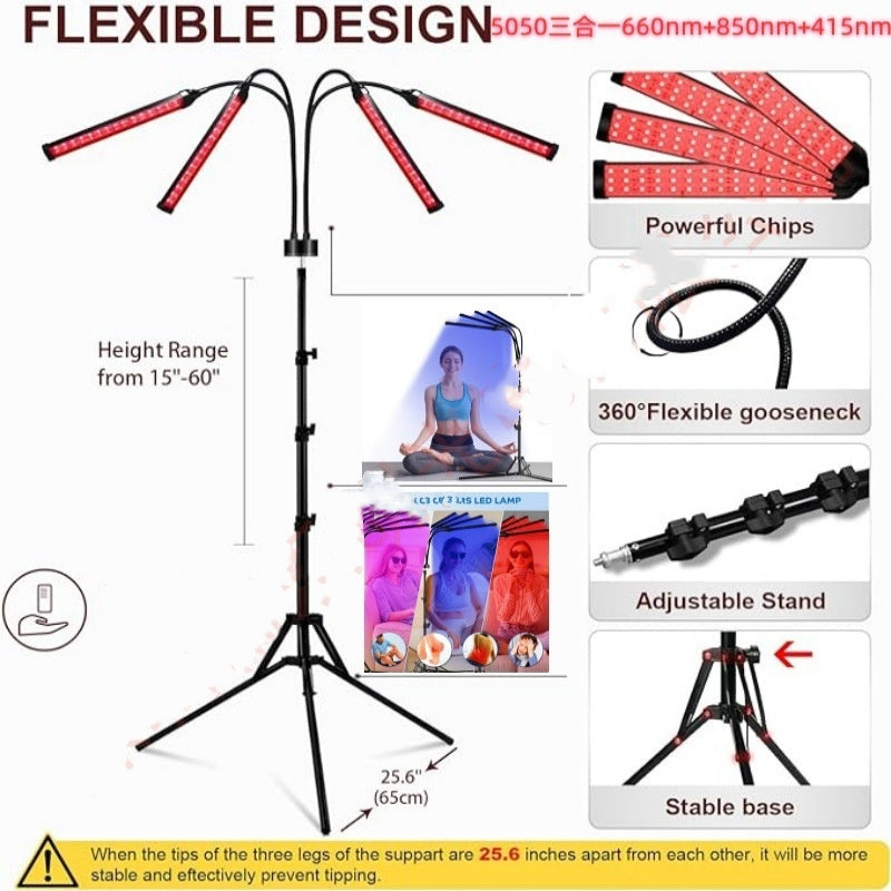 180-LED 3-in-1 Light Therapy Tripod with 4 Interchangeable Heads