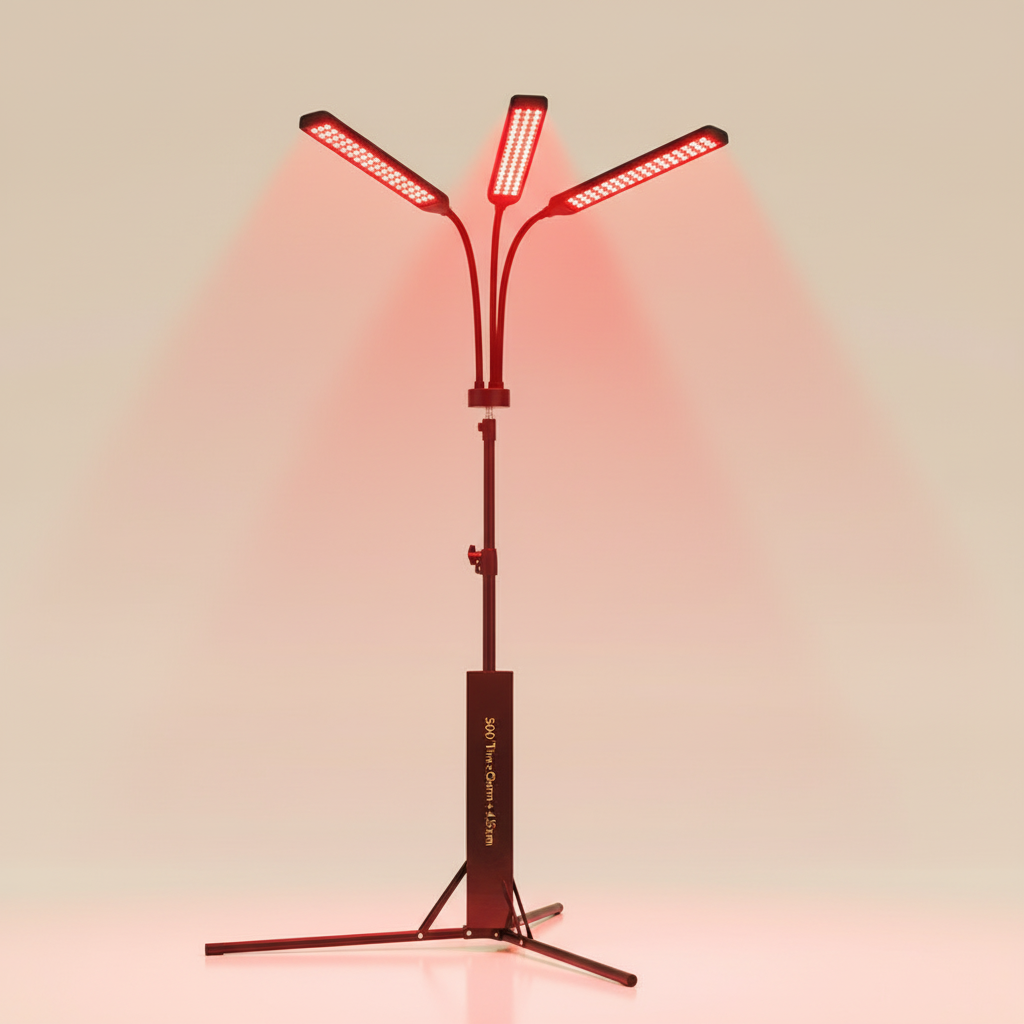 180-LED 3-in-1 Light Therapy Tripod with red light glowing
