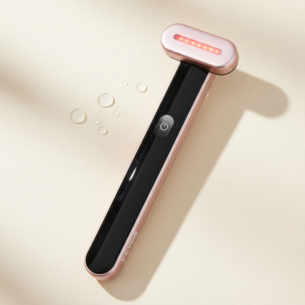 GlowLift LED Wand on cream luxury background
